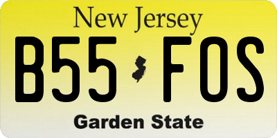 NJ license plate B55FOS