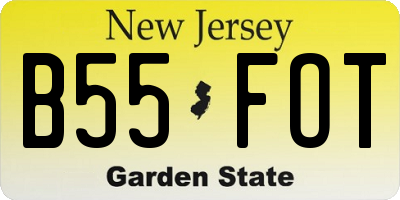 NJ license plate B55FOT