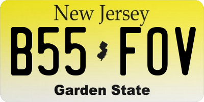 NJ license plate B55FOV