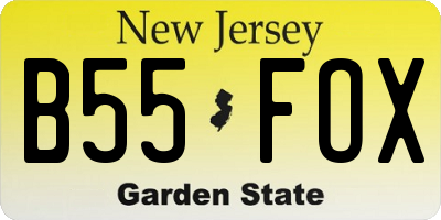 NJ license plate B55FOX