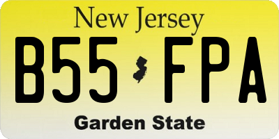NJ license plate B55FPA