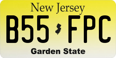 NJ license plate B55FPC
