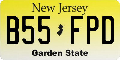 NJ license plate B55FPD