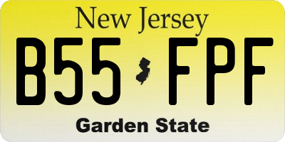 NJ license plate B55FPF