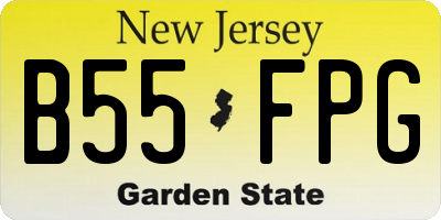 NJ license plate B55FPG