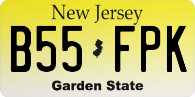 NJ license plate B55FPK