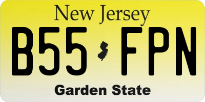 NJ license plate B55FPN