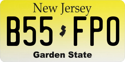 NJ license plate B55FPO
