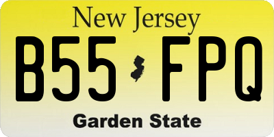 NJ license plate B55FPQ