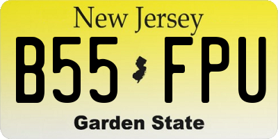 NJ license plate B55FPU