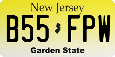 NJ license plate B55FPW