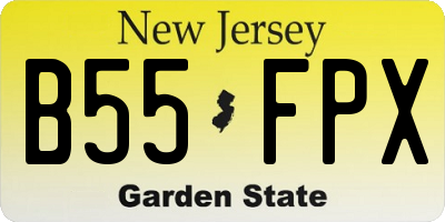 NJ license plate B55FPX