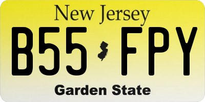 NJ license plate B55FPY