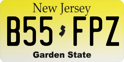 NJ license plate B55FPZ