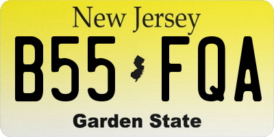 NJ license plate B55FQA