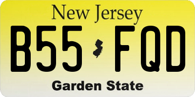 NJ license plate B55FQD