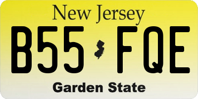 NJ license plate B55FQE
