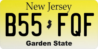 NJ license plate B55FQF