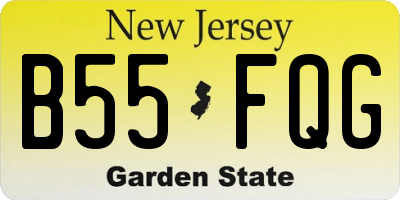 NJ license plate B55FQG