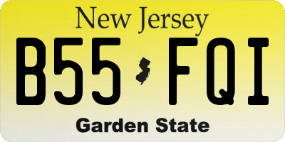 NJ license plate B55FQI