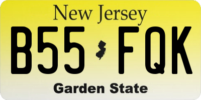 NJ license plate B55FQK