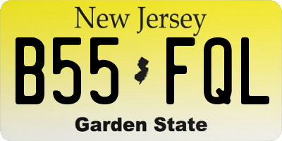 NJ license plate B55FQL