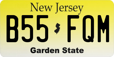 NJ license plate B55FQM
