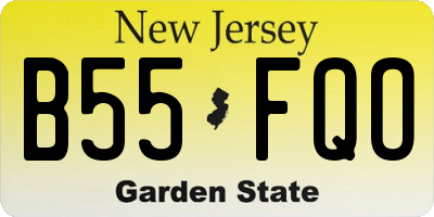 NJ license plate B55FQO