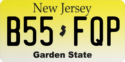 NJ license plate B55FQP