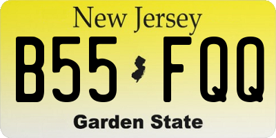 NJ license plate B55FQQ