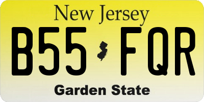 NJ license plate B55FQR