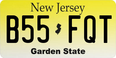 NJ license plate B55FQT
