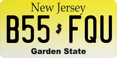 NJ license plate B55FQU