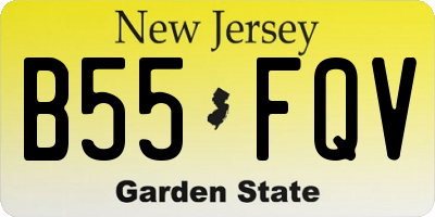 NJ license plate B55FQV