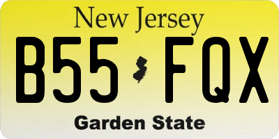 NJ license plate B55FQX