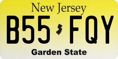 NJ license plate B55FQY