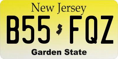 NJ license plate B55FQZ