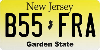NJ license plate B55FRA