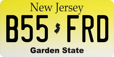 NJ license plate B55FRD