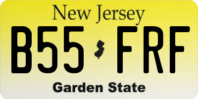 NJ license plate B55FRF