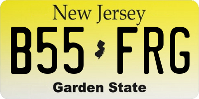 NJ license plate B55FRG