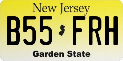 NJ license plate B55FRH