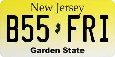NJ license plate B55FRI