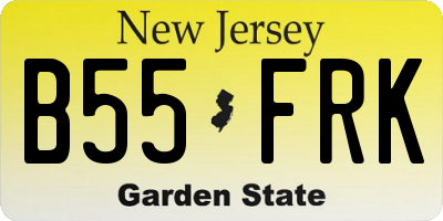 NJ license plate B55FRK