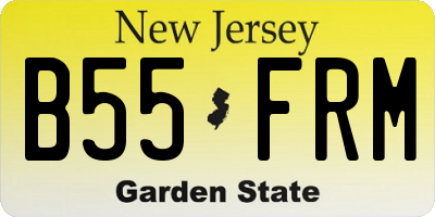 NJ license plate B55FRM