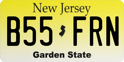NJ license plate B55FRN