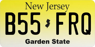 NJ license plate B55FRQ