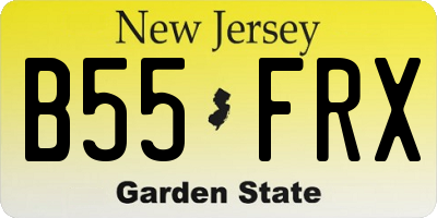 NJ license plate B55FRX