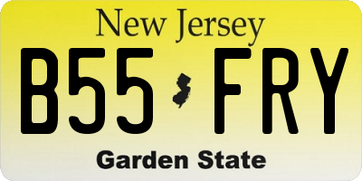 NJ license plate B55FRY