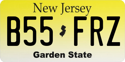NJ license plate B55FRZ